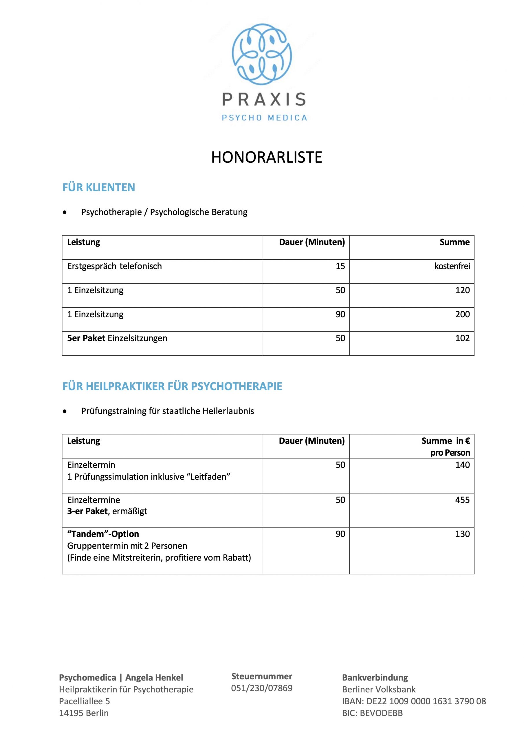 Honorarliste Psychomedica 0107_2026 Seite 1
